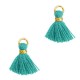 Mini Quaste Ibiza Style 1cm Gold-jade green